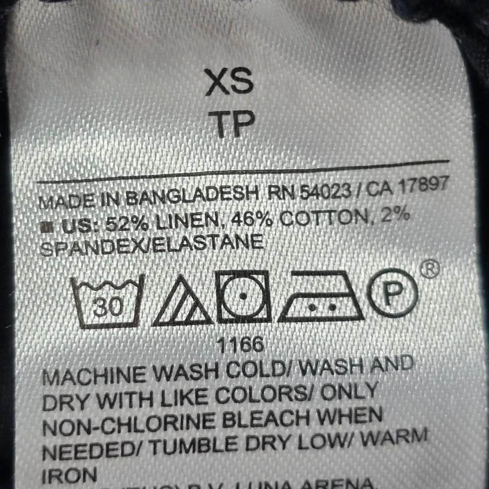 Banana Republic Pant Tapered High Rise Womens Extra Small Linen Blend Black - Picture 4 of 6